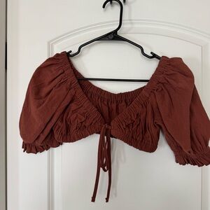Rust Off-Shoulder Top